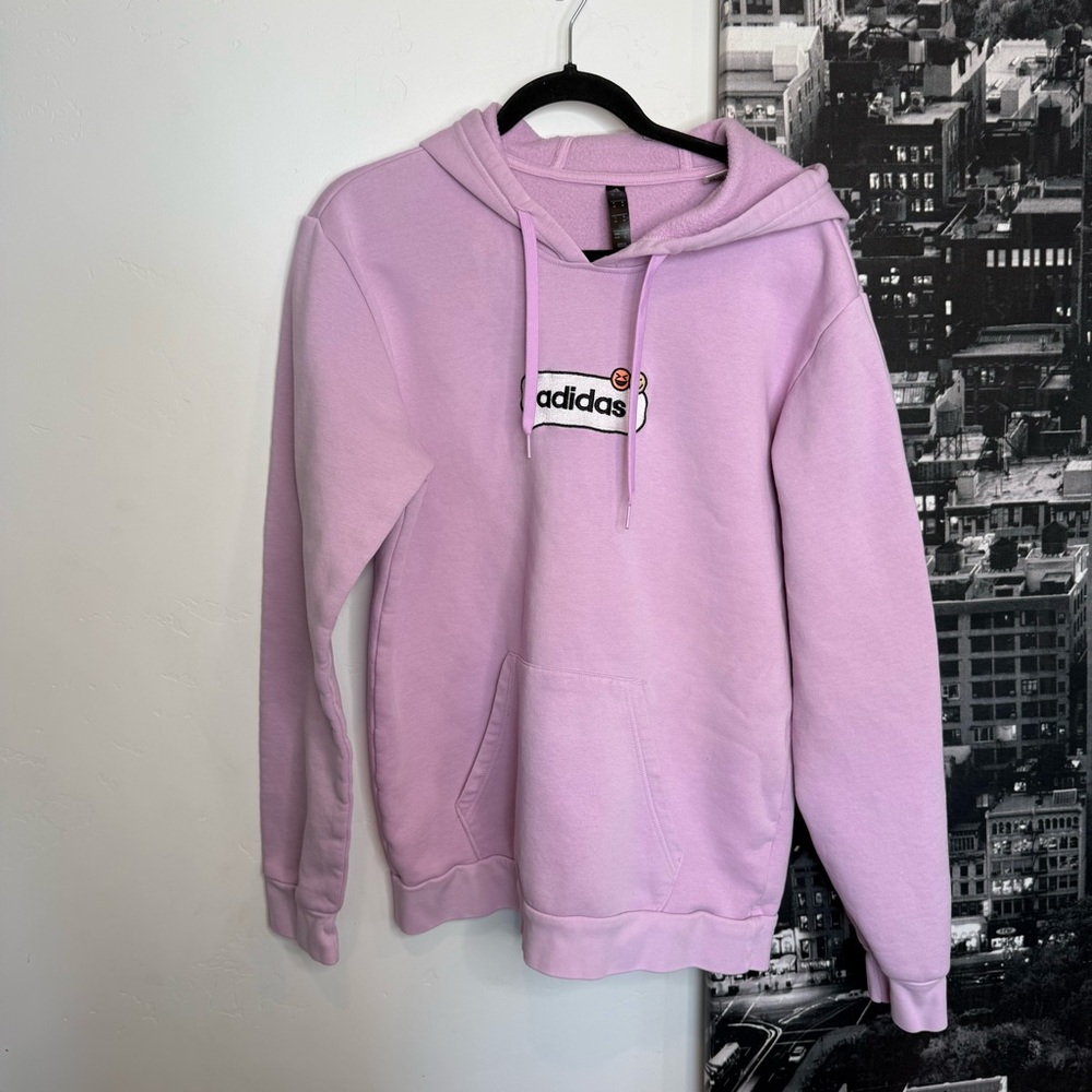 Adidas Pastel Purple Hoodie Pullover Sweatshirt Lavender Unisex M